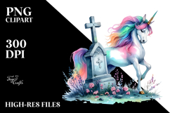 Vibrant Unicorn Grave Clipart Product Image 2
