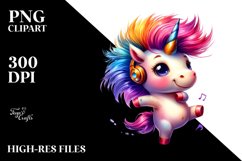 Cute Baby Unicorn Dancing PNG Product Image 3