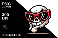 Ridiculously Cute Skull with Birthday Hat PNG Product Image 2