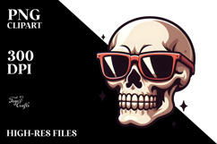 Goofy Sugar Skull with Oversized Sunglasses, Vector Art Product Image 2