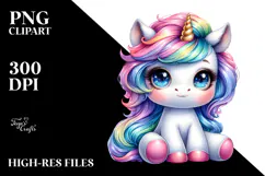 Cute Unicorn with Cool Haircut PNG Product Image 2