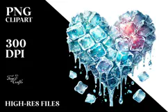 Heart made of ice PNG Product Image 2