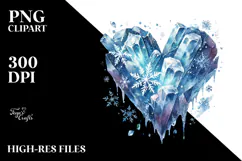Heart made of ice PNG Product Image 2