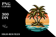 Retro Tropical Tree Island, 20 oz Tumbler Product Image 2