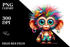 Baby Monkey | Watercolor Clipart Product Image 1