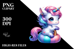 Vibrant Baby Unicorn Pumpkin Clipart Product Image 2