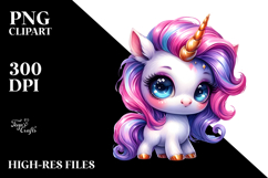 Cute Playing Baby Unicorn PNG Product Image 2