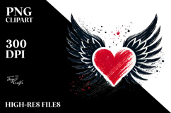 Paintbrush Style Heart with Wings Product Image 2