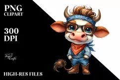 Happy Cow Bandana and es Clipart Product Image 3