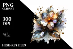 Shiny Impatiens Metallic Watercolor | Sublimation | Clipart Product Image 1