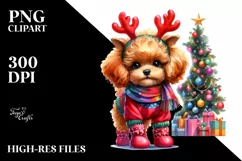 Winter Poodle with Cool Haircut, PNG Product Image 3