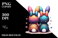 Colorful Stylized Bunnies PNG Product Image 2