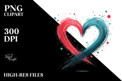 Heart Paintbrush Style PNG Product Image 2
