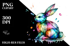 Colorful Pastel Bunny in , PNG Product Image 2