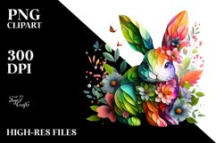 Vibrant Bunny Watercolor PNG Product Image 2