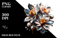 Glossy Narcissus Shiny Golden Marble Watercolor | Product Image 2