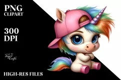 Cute Baby Unicorn Posing Clipart Product Image 3