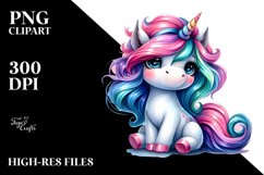 Expressive Unicorn Sitting PNG Product Image 3