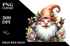 Vintage Excited Gnome, Magical PNG Product Image 2