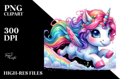 Running Funny Unicorn PNG Product Image 2