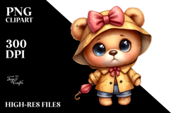Expressive Baby Bear with Bow | Clipart Product Image 2