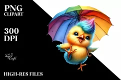 Cute Baby Chicken Jumping PNG Product Image 1
