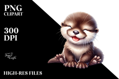 Smiling Baby Otter PNG Product Image 2