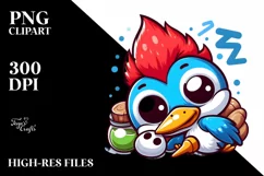 Colorful Baby Woodpecker Cartoon Clipart Product Image 1