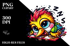 Colorful Baby Woodpecker Cartoon Clipart Product Image 3