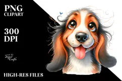 Watercolor Cute Basset Hound Product Image 2