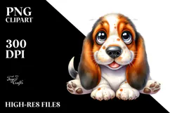 Watercolor Cute Basset Hound Product Image 2