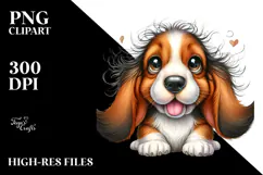 Watercolor Cute Basset Hound Product Image 2