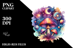 Magical Celestial Mushroom Watercolor PNG Product Image 2