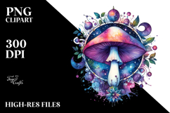 Vibrant Celestial Mushroom PNG Product Image 2