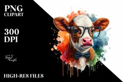 Colorful Baby Cow Writer es PNG Product Image 1