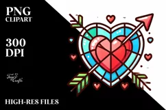 Simple Cartoon Stained Heart PNG Product Image 2