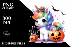 Baby Unicorn Halloween Clipart Product Image 1