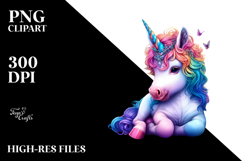 Colorful Baby Unicorn with Buenos Aires Street PNG Product Image 2