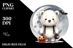 Cute Baby Polar Bear on Moon, Transparent PNG Product Image 2