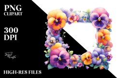 Vibrant Colorful Watercolor Frame | Clipart Product Image 3