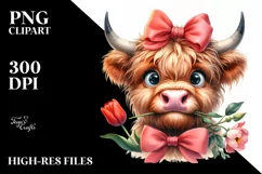 Funny Highland Cow Confused Clipart Product Image 1