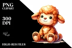 Small Vibrant Colorful Old Plush Lamb PNG Product Image 3