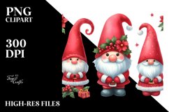 Cute Red Gnomes Scene PNG Product Image 3
