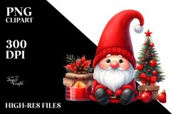 Cute Red Gnomes Scene PNG Product Image 1