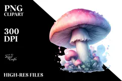 Pastel Glossy Mystical Mushroom PNG Product Image 2