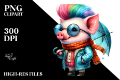Happy Baby Pig Playing PNG Product Image 2