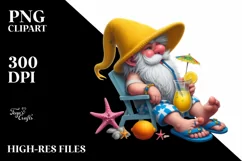 Detailed Gnome Beach Wear Yellow Hat | Clipart Product Image 1