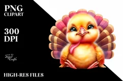 Vibrant Watercolor Baby Turkey Product Image 1