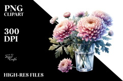 Watercolor Chrysanthemum | Clipart Product Image 2