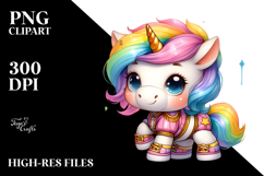Colorful Baby Unicorn PNG Product Image 2